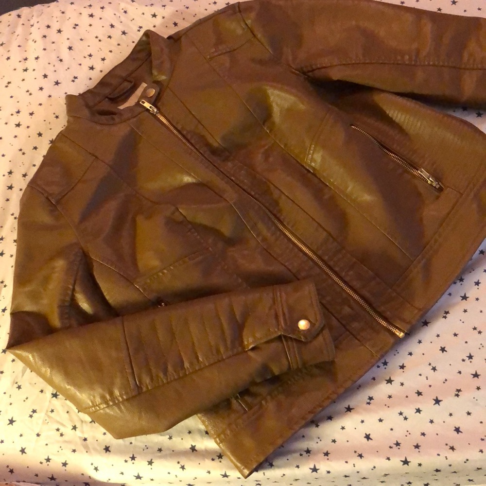 Brown leather jacket